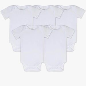 Burt’s Bees Baby White Bodysuits - 5 pack - NWT - 0-3 months
